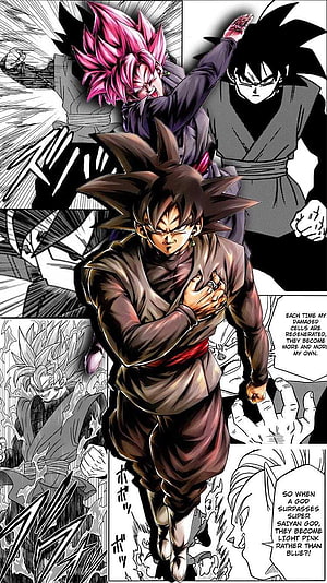 Dragon Ball Super Black Goku Ultra Instinct Manga Panel Art, Goku Black, goku manga HD phone wallpaper