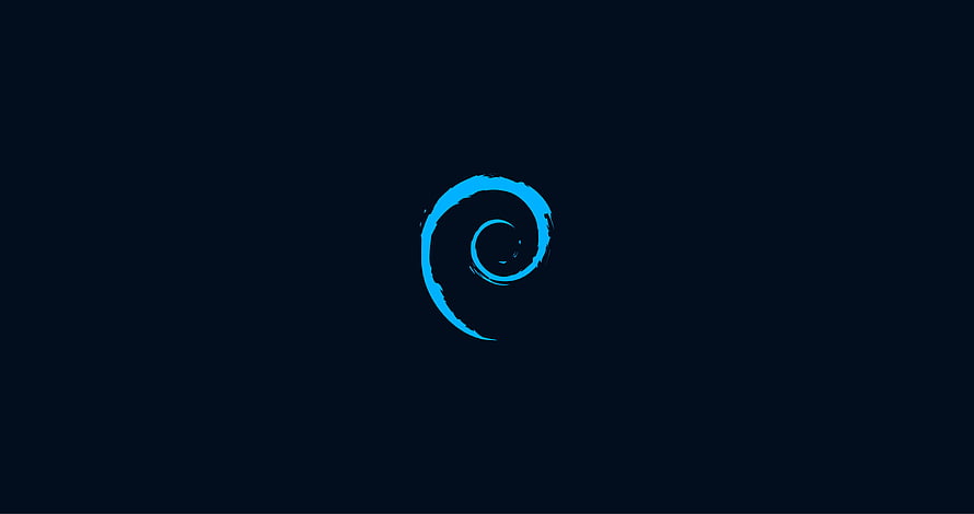 Debian Linux Minimalist Dark Blue Spiral Logo Wallpaper HD wallpaper