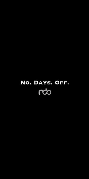 No Days Off Minimalist Black Text Wallpaper with NDO Logo HD phone wallpaper