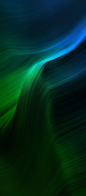 Abstract Flowing Lines in Deep Green and Blue Tones for Minimalist Digital Art HD phone wallpaper