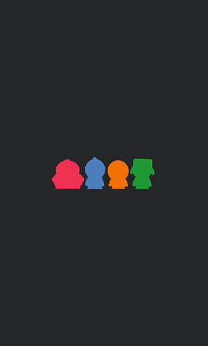 South Park Character Silhouettes Minimalist Dark Background HD phone wallpaper