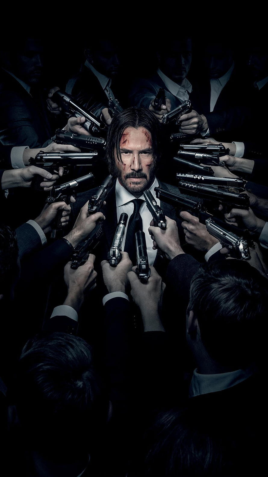 John Wick Surrounded by Guns in Dark Suit HD phone wallpaper