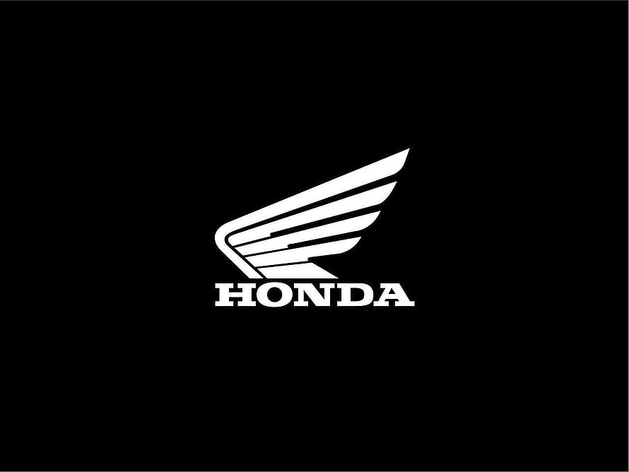Honda Winged Emblem Logo in White on Black Background HD wallpaper