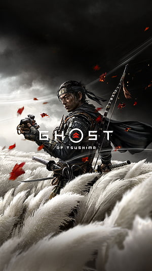 Ghost of Tsushima Jin Sakai Samurai in Pampas Grass Wallpaper HD phone wallpaper