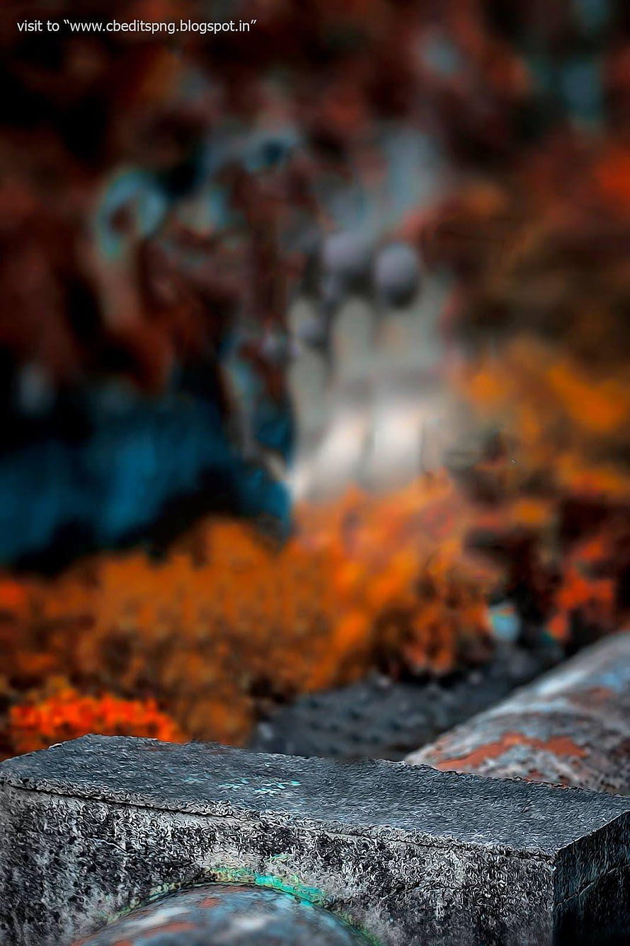 Moody Autumn Pathway with Rusty Metal Foreground and Blurred Orange Foliage HD phone wallpaper