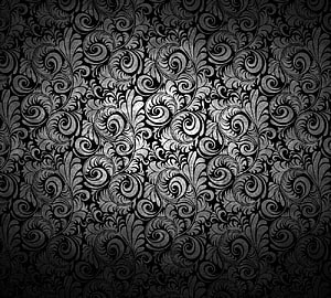 Elegant Black and Silver Damask Pattern with Ornate Floral Scrollwork HD wallpaper