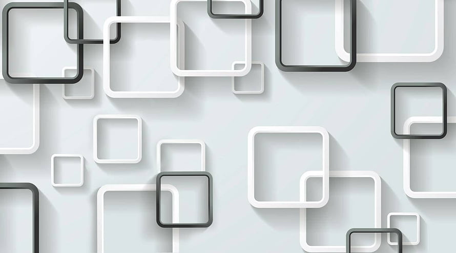 Abstract Geometric Background With Overlapping White And Grey Squares HD wallpaper