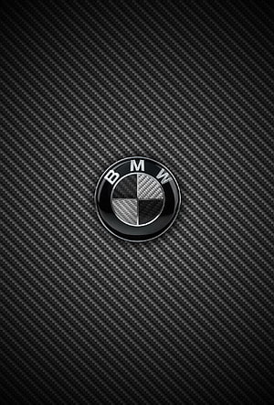 Black BMW M Power Logo on Carbon Fiber Texture Background HD phone wallpaper