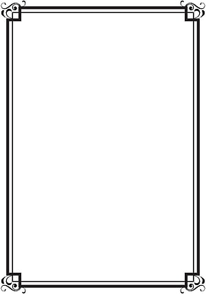 Elegant Black and White Decorative Border Frame With Ornate Corner Scrolls HD phone wallpaper