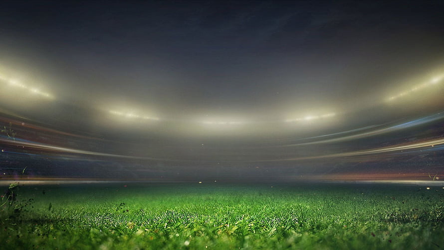 Empty Cricket Ground at Night Under Stadium Floodlights HD wallpaper