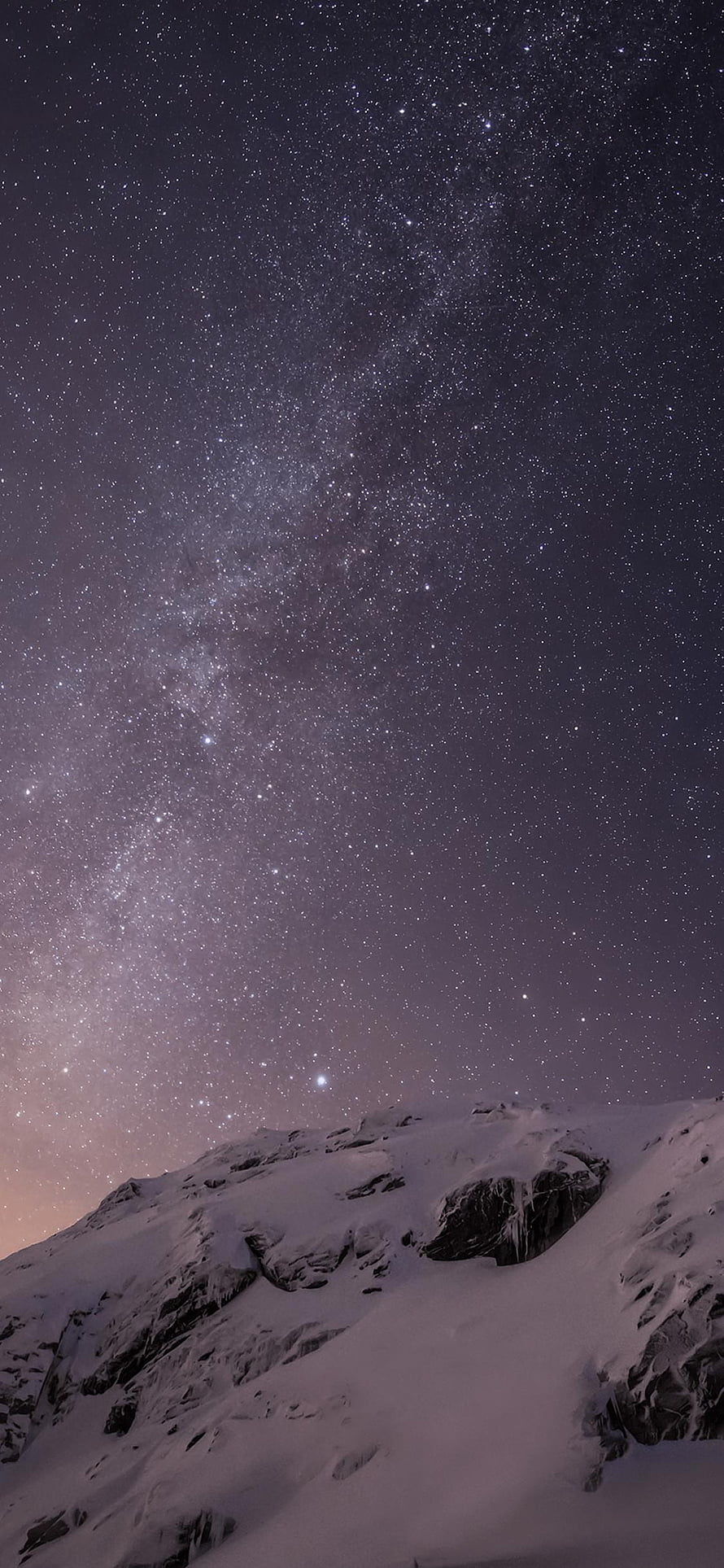 Stunning Milky Way Galaxy Over Snowy Mountain Peaks At Night HD phone wallpaper