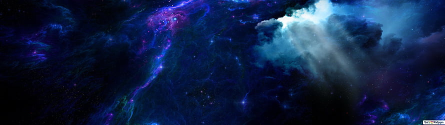 Stunning Deep Space Nebula with Swirling Purple and Blue Cosmic Dust Clouds HD wallpaper