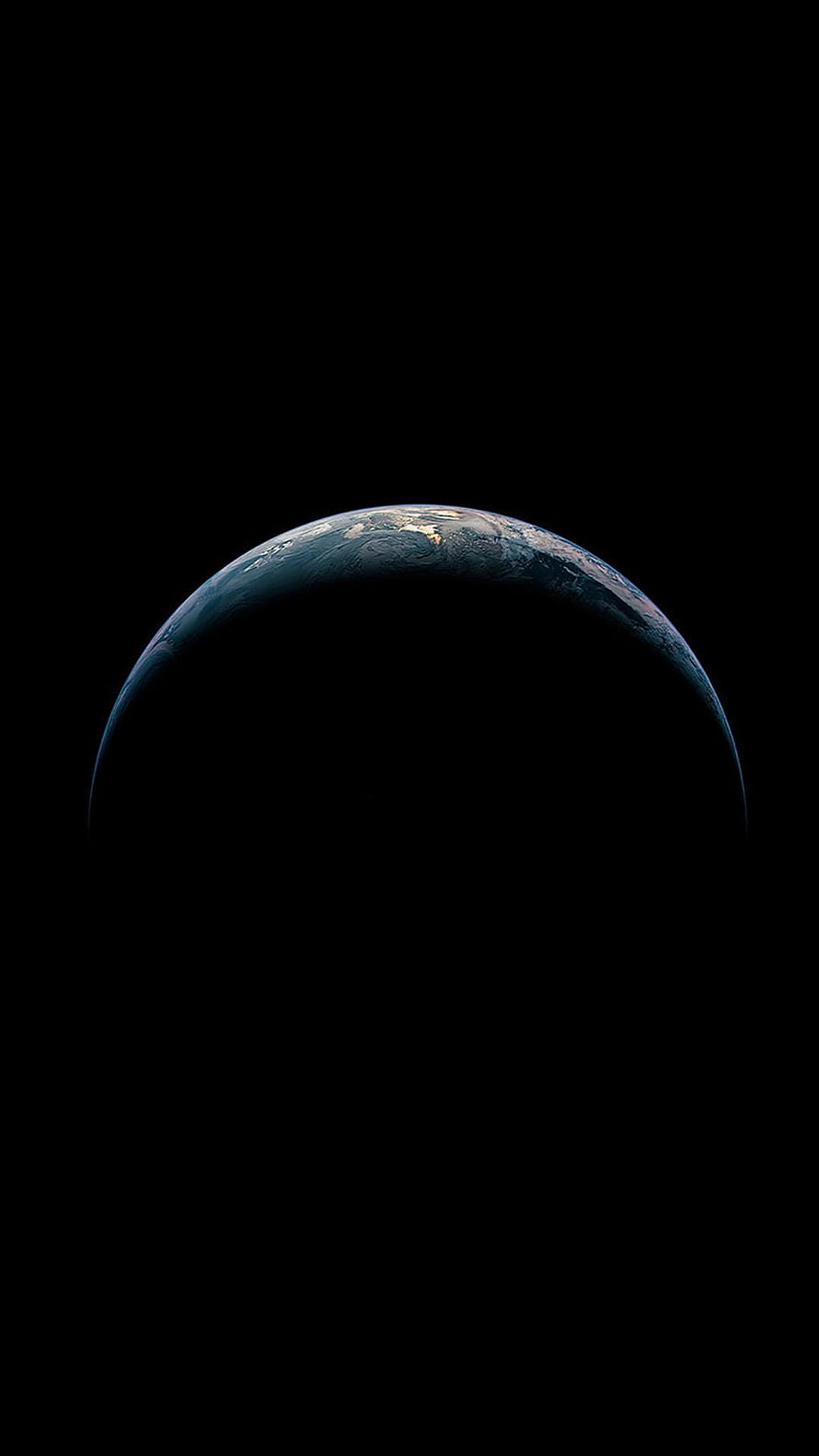 Crescent Earth Viewed From Space Against Black Void HD phone wallpaper