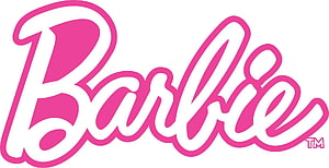 Barbie Logo Wallpaper - Pink Cursive Text on White Background HD wallpaper