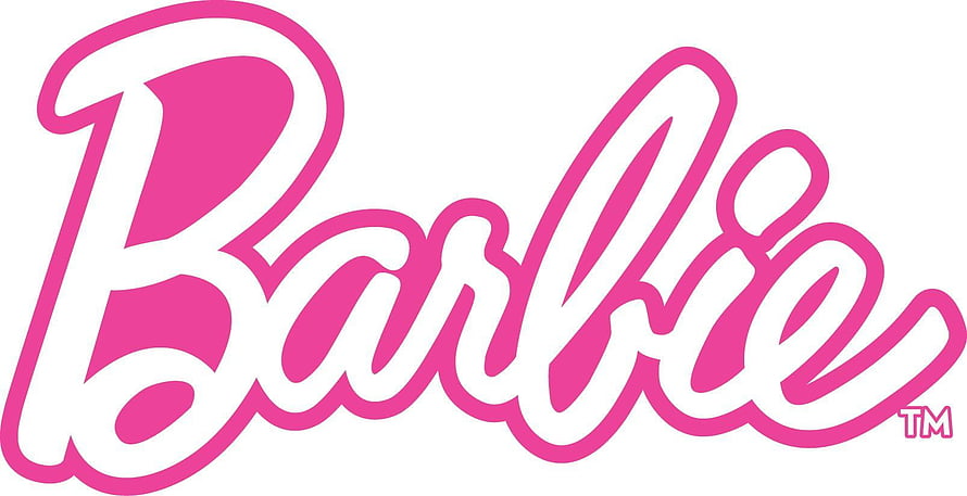 Barbie Logo Wallpaper - Pink Cursive Text on White Background HD wallpaper