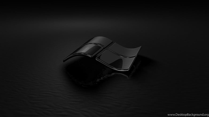 Windows 10 Dark Logo on Black Water Surface HD wallpaper