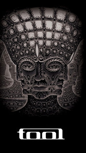 Tool Band Monochrome Ornate Face Artwork with Intricate Patterns and Dark Aesthetic HD phone wallpaper