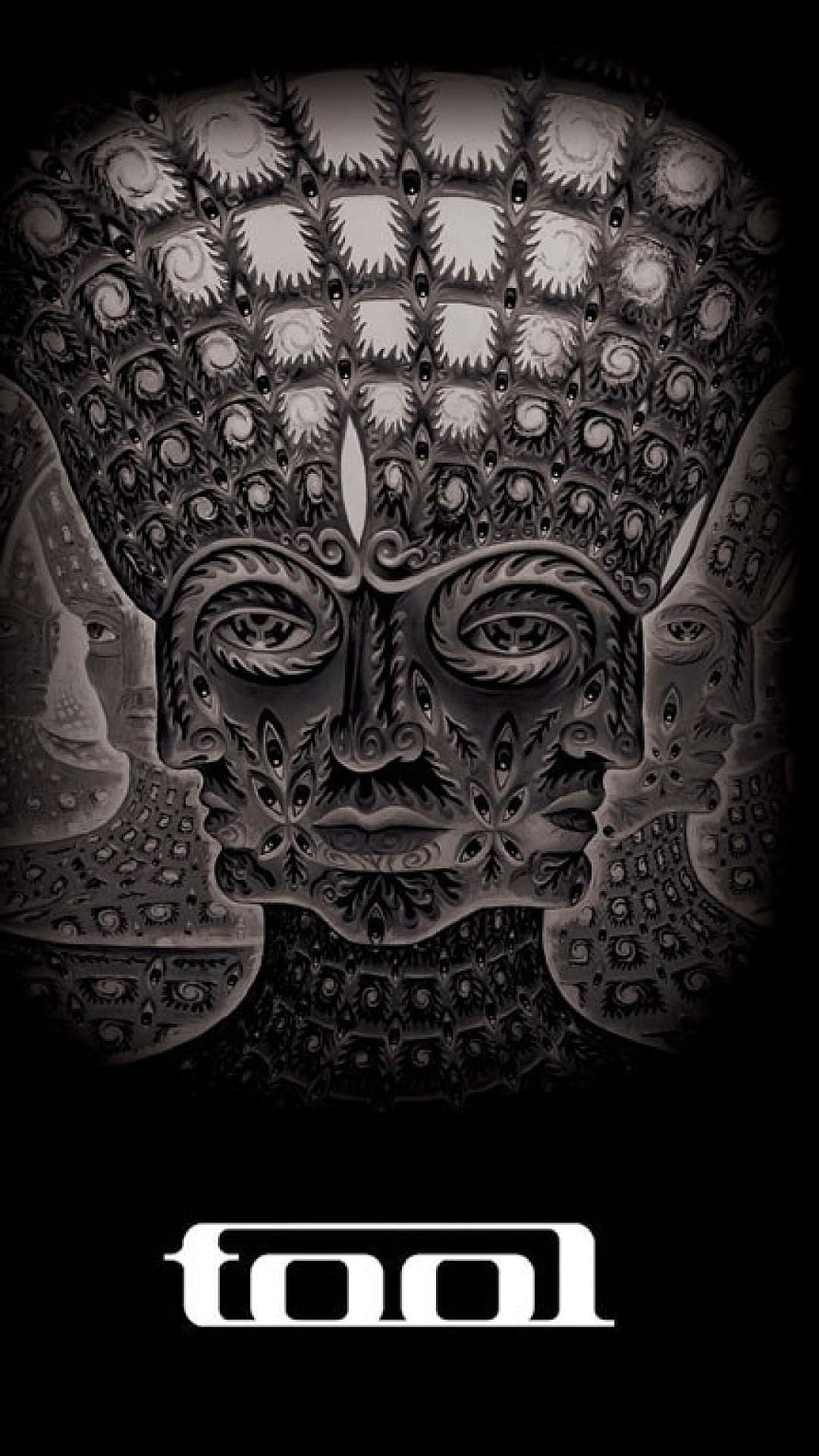 Tool Band Monochrome Ornate Face Artwork with Intricate Patterns and Dark Aesthetic HD phone wallpaper