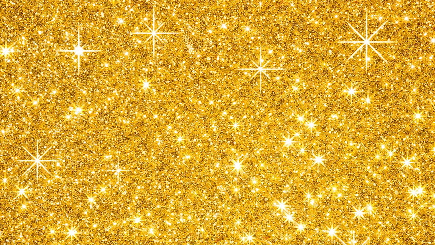 Golden Glitter Texture with Sparkling Starbursts and Shimmering Particles HD wallpaper