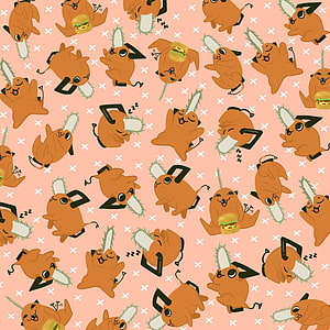 Pochita Chainsaw Dog Pattern Wallpaper from Chainsaw Man HD phone wallpaper