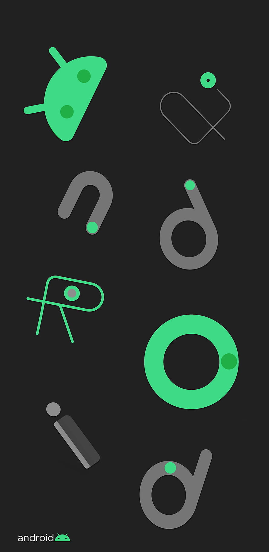 Android Version History Wallpaper Featuring Nougat, Oreo, Pie, and Ice Cream Sandwich Logos HD phone wallpaper