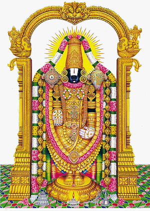 Lord Ayyappa Hindu Deity Illustration with Golden Crown and Flower Garlands HD phone wallpaper