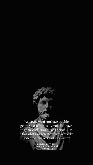 Marcus Aurelius Marble Bust with Stoic Philosophy Quote on Black Background HD phone wallpaper