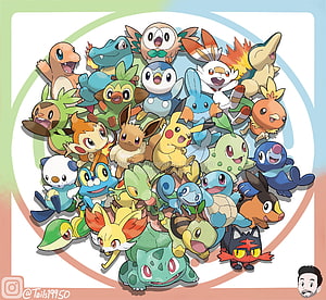 Complete Collection of All Pokemon Starter Lineups From Every Generation HD wallpaper