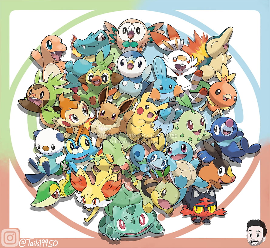 Complete Collection of All Pokemon Starter Lineups From Every Generation HD wallpaper