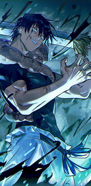 Gojo Satoru and Geto Suguru Intense Battle Scene Anime Wallpaper HD phone wallpaper