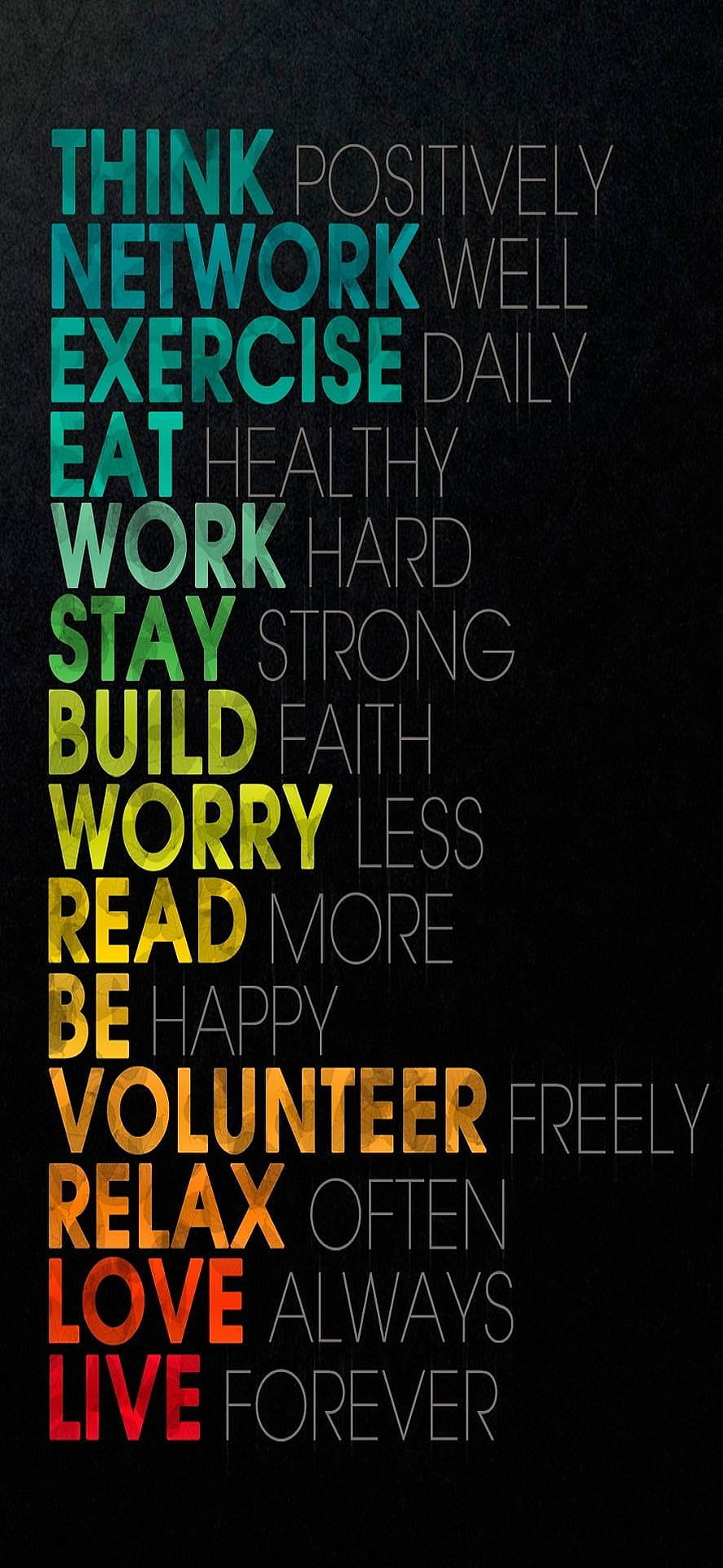 Motivational Typography Poster With Positive Life Advice And Colorful Gradient Text HD phone wallpaper