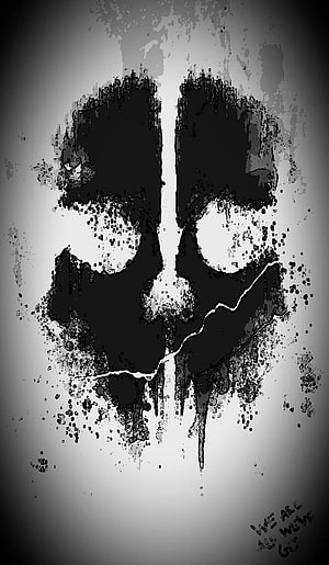 Gothic Grunge Skull Artwork with Splatter Texture and Dark Edgy Aesthetic HD phone wallpaper