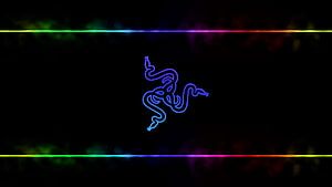 Razer Neon Logo with RGB Chroma Light Strips on Black Background HD wallpaper