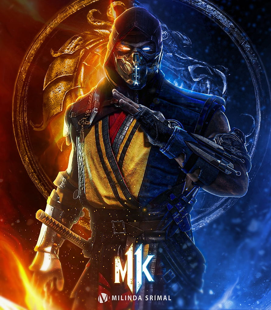 Scorpion and Sub-Zero Face Off in Mortal Kombat 11 Cinematic Poster Art HD phone wallpaper