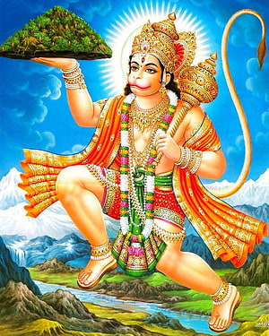 Lord Hanuman Carrying Mount Dronagiri - Hindu Mythology Art, Jai hanuman ji, #jai hanuman HD phone wallpaper
