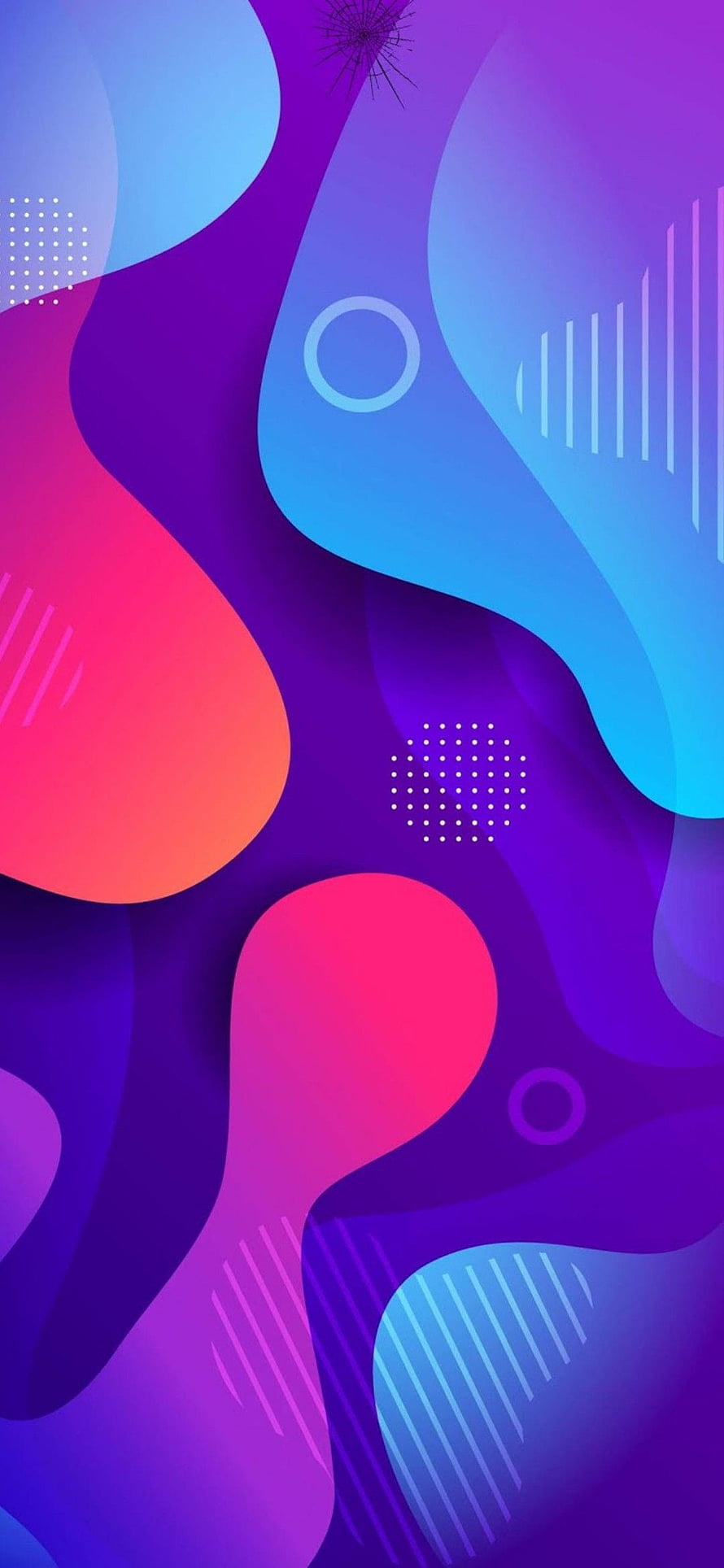 Vibrant Abstract Geometric Shapes in Purple, Blue, and Pink Gradient HD phone wallpaper