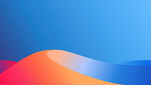 Abstract Gradient Waves Wallpaper With Blue Sky And Orange Hills HD wallpaper