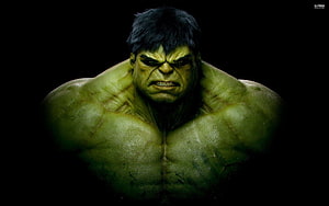 The Incredible Hulk Intense Portrait Against Black Background HD wallpaper