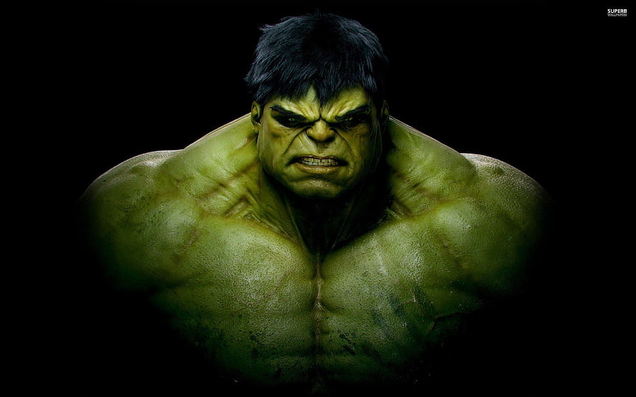 The Incredible Hulk Intense Portrait Against Black Background HD wallpaper