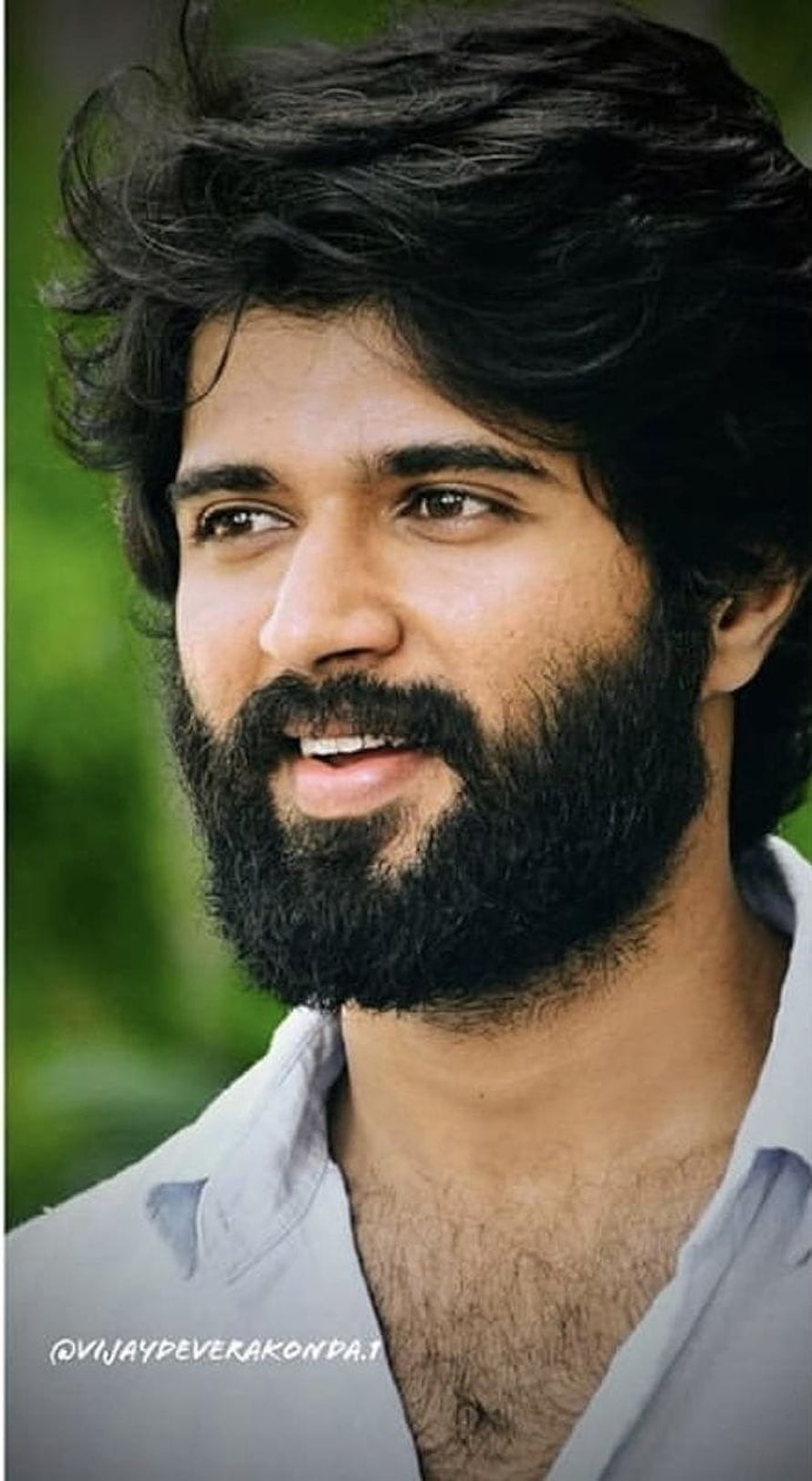 Vijay Deverakonda Portrait With Full Beard And Wavy Hair HD phone wallpaper