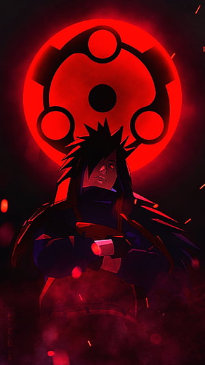 Madara Uchiha with Infinite Tsukuyomi Moon Anime Wallpaper HD phone wallpaper