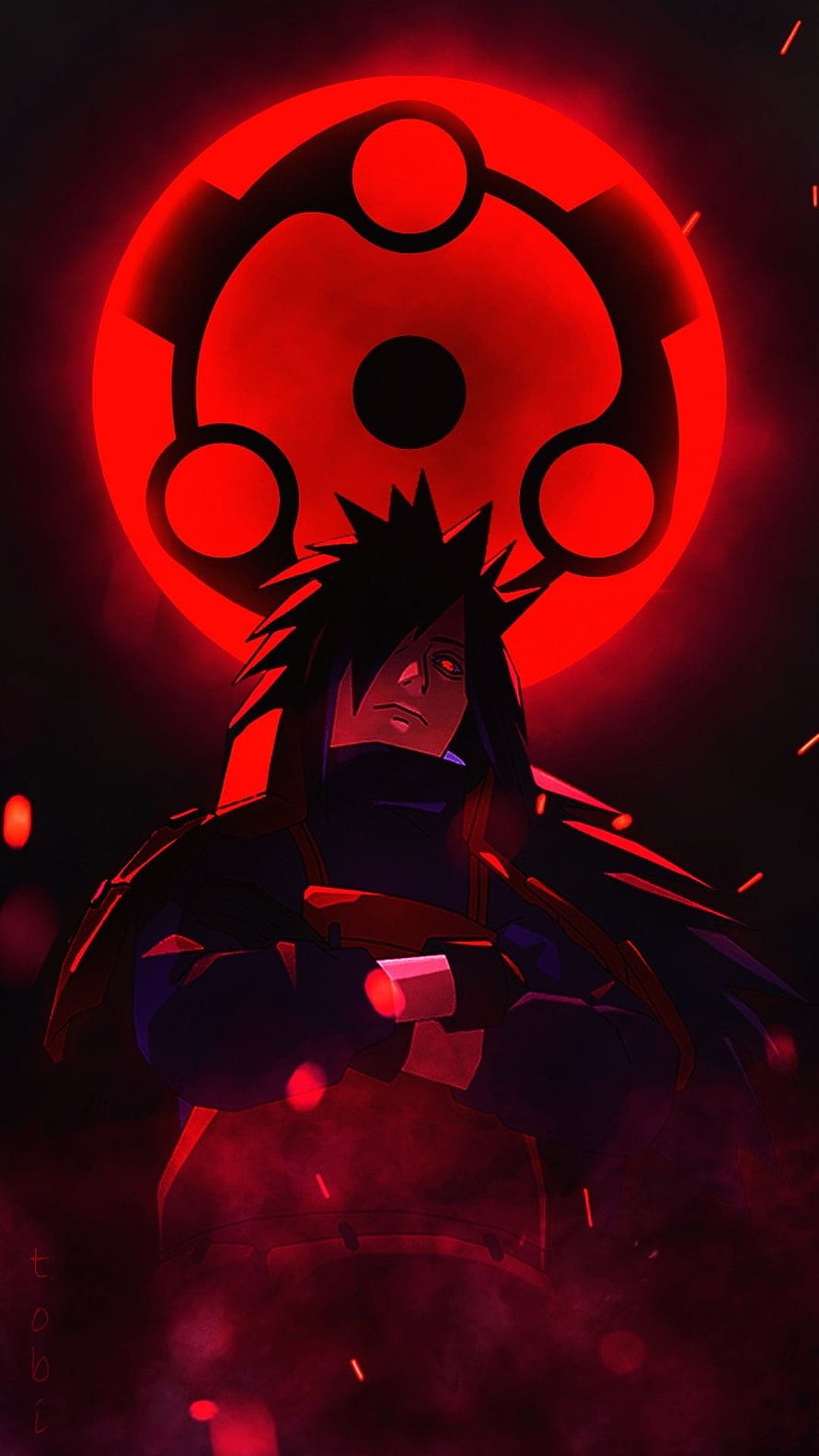 Madara Uchiha with Infinite Tsukuyomi Moon Anime Wallpaper HD phone wallpaper