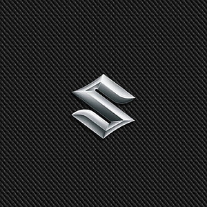 Suzuki Emblem on Carbon Fiber Texture with Metallic Chrome Finish HD phone wallpaper