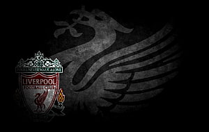 Liverpool FC Crest and Liver Bird Emblem on Dark Grunge Background HD wallpaper