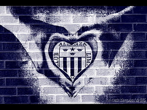 Allianza Lima Heart Crest Street Art on Brick Wall HD wallpaper