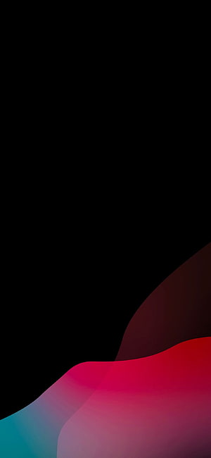 Abstract Gradient Waves on Black Background HD phone wallpaper