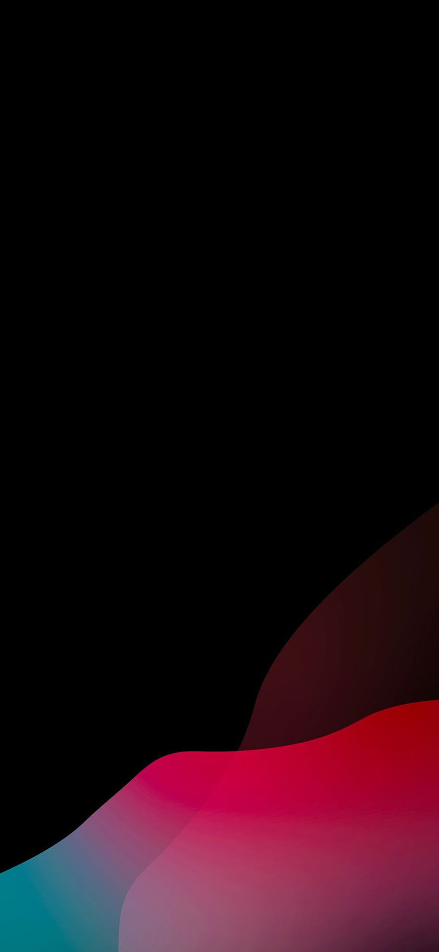 Abstract Gradient Waves on Black Background HD phone wallpaper