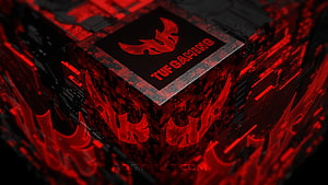 TUF Gaming Red Circuit Board Processor Chip Technology Wallpaper HD wallpaper