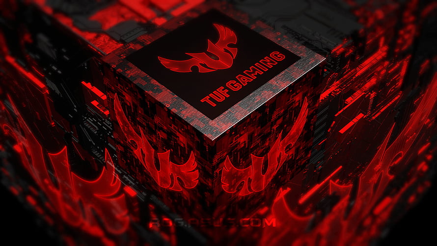 TUF Gaming Red Circuit Board Processor Chip Technology Wallpaper HD wallpaper