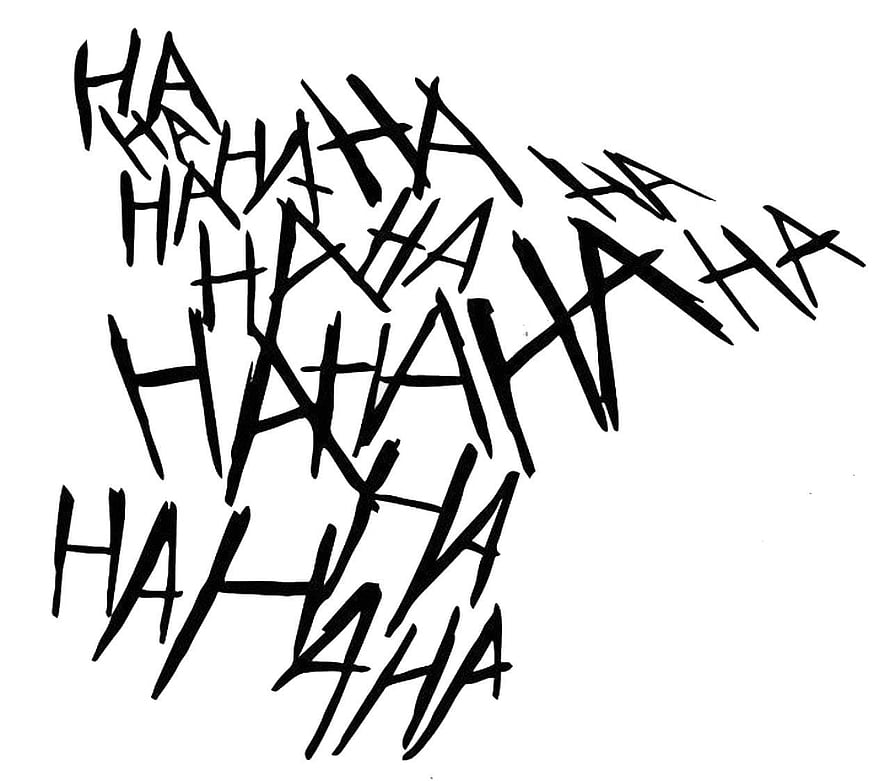 Joker Hahaha Handwritten Text Artwork on White Background HD wallpaper